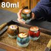 80ml Fambe Italian Coffee Cups Small Espresso Mug Shot Glass MasterKung Fu Tea Coarse Ceramic Glaze1 Pc  Espresso Color