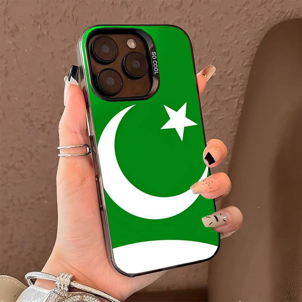 Чехол для телефона Пакистан для iPhone 17 17Air 16 15 14 13 12 11 Pro Max Plus Цветной Серебристый