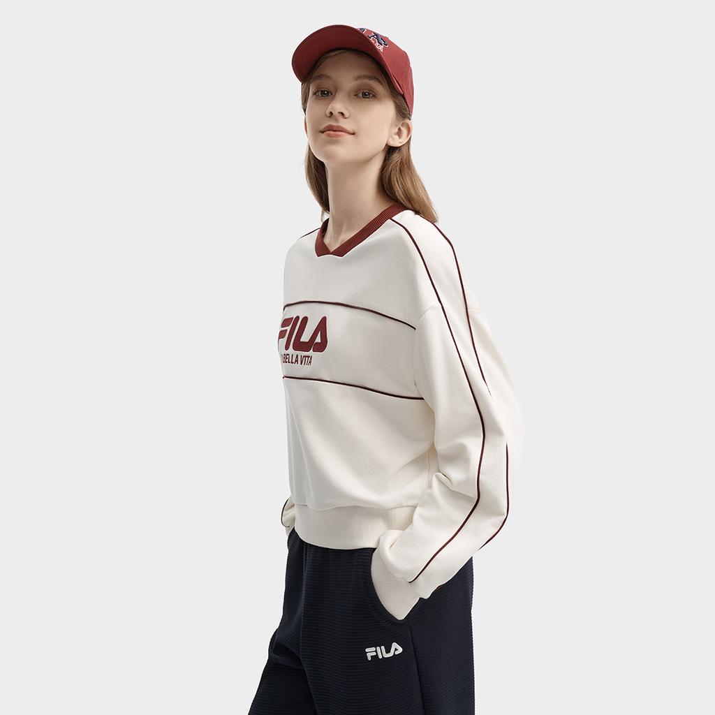 New FILA Sweatshirt Women's Cloud White F11W439204FWT