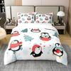 Cute Penguin Duvet Cover Animal Pattern Bedding Collection Comforter Cover For Boys Girls Kids Room Decor Full Size With 2 Pillow Case