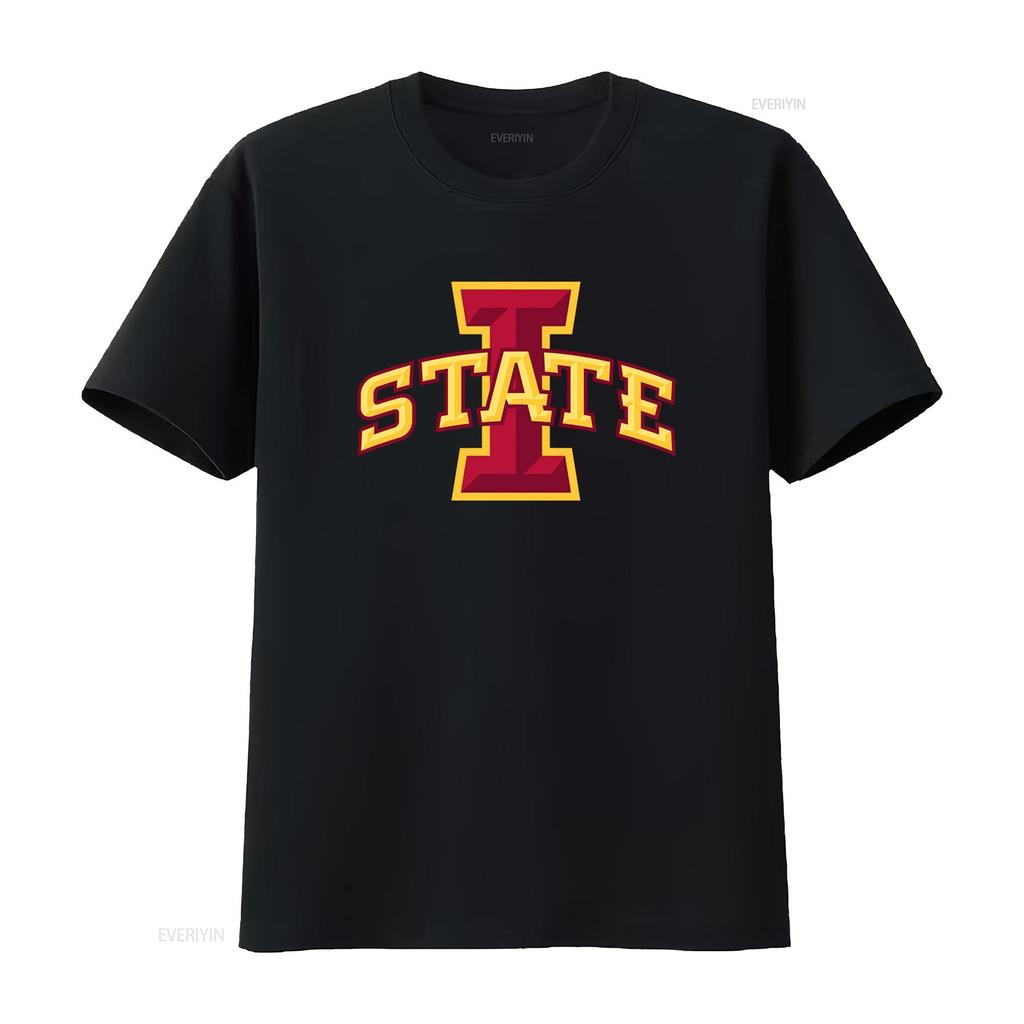 Iowa STATE Футболка Softstyle Одежда для колледжа Школьный дух Фан Стильный дизайн винтажный Стиранный топ Для повседневной носки с принтом
