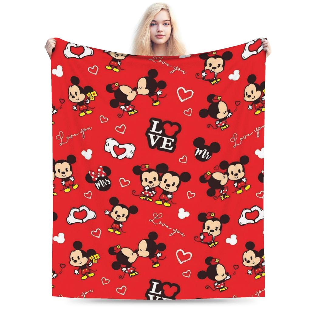 GUOYU Blanket Super Soft Valentines Day Mickeys And Minnies Throw Blanket Premium Fleece Flannel Bed Blanket Warm Plush Blankets All Season