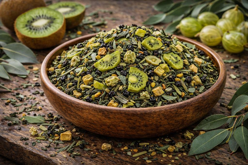 Sencha Maori Green Tea Kiwi Gooseberry 100g Tisania