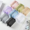 Multipurpose Breathable Square Mesh Storage Pouch Lightweight Mini Wash Bag Mini Zipper Coin Purse Large Capacity Coin Purse