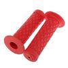 HANSWD 22mm Motorcycle Rubber Handle Grips Left and Right Set of 2 Corrosion Resistant Low Temperature (Red)