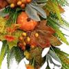 Traditional Christmas Wall Hanging Artificia Fall Teardrop Swag, Autumn Harvest Sunflowers Pumpkins Leaves Berries Door Red Berry Wreath Swag