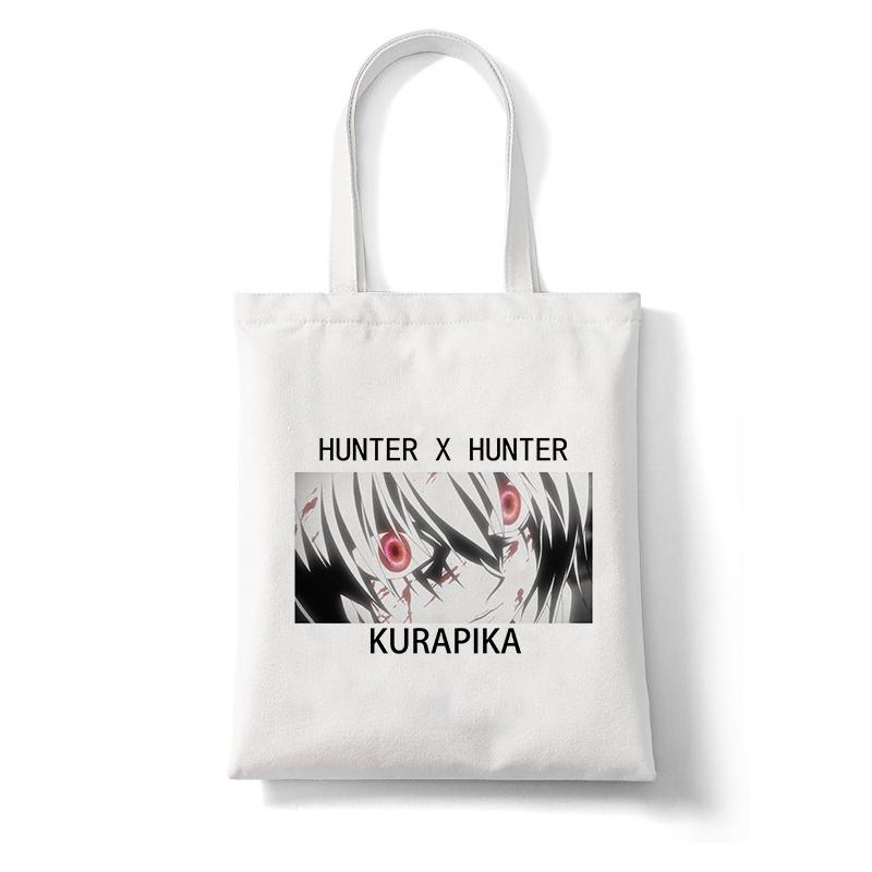 Anime Shopper Bag Hunter X Hunter Killua Zoldyck Shopping Bag Canvas Bag Tote Large Capacity Collapsible Handbags Shoulder Bag