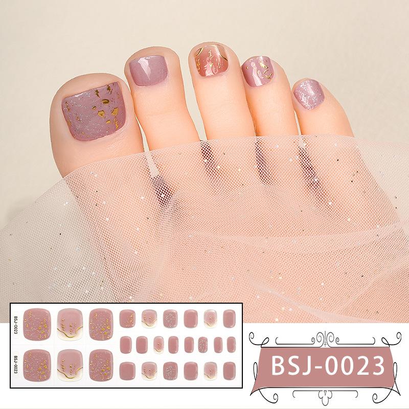 New Gel Manicure Stickers Toe Stickers Waterproof Hot Stamping Semi-cured Nail Stickers