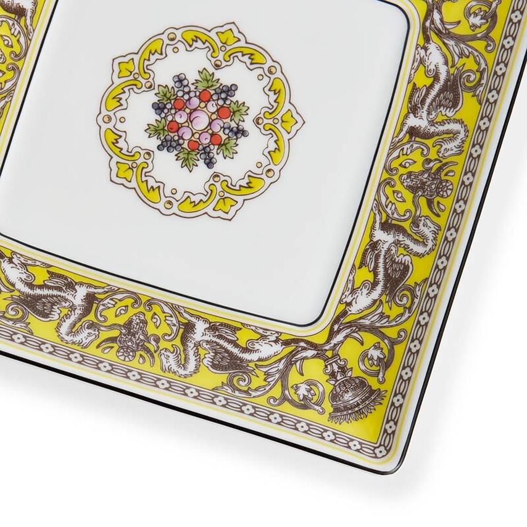 [Officially Imported] Wedgwood Florentine Citron Square Tray, Approximately 14.5cm, Yellow, Product Number 1076509