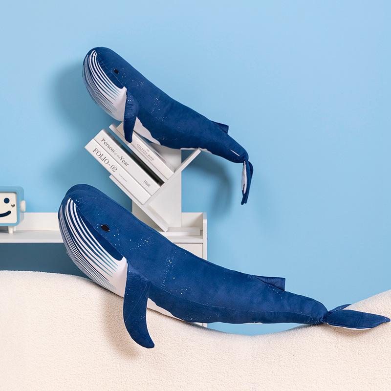 Cartoon Whale Throw Pillow Plush Toy Doll Aquarium Big Blue Whale Doll Girl Company Soothing Doll