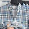 Мужская повседневная клетчатая рубашка с коротким рукавом из 100% хлопка
