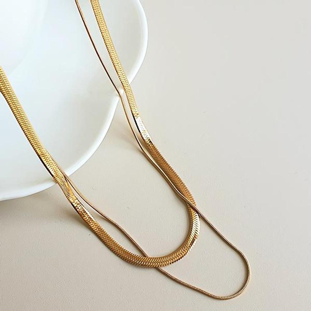 Женские аксессуары Двойное колье-змейка для повседневной носки