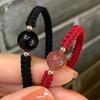 Новый браслет Obsidian Lucky Beads Strawberry Crystal, женский плетеный браслет для пары, подарок