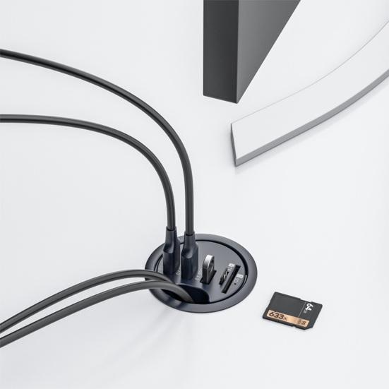 USB-концентратор 5 в 1, многопортовый, 3 порта USB 3.0, слот для карт памяти TF/SD, встраиваемый в стол, 5 Гбит/с, передача данных, USB-втулка для стола, офисные принадлежности