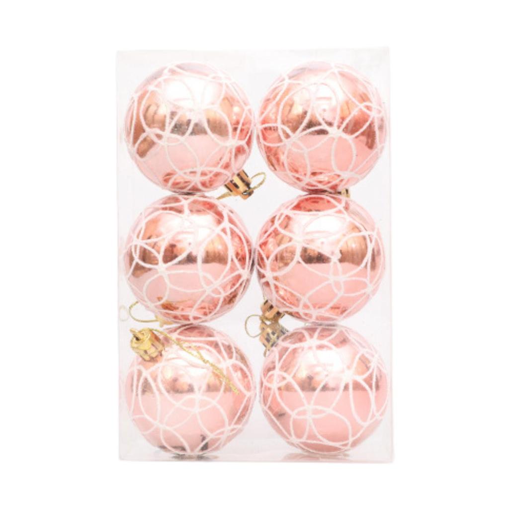 6x Christmas Ball Ornaments Decorative Xmas Balls Baubles 6cm Christmas Tree Hanging Ornaments for Wreath Garland Home Indoor