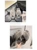 VAT-Compliant Fluffy Rabbit Fur Open-Toe Slippers for Cross-Border E-Commerce