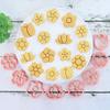 8Pcs/Set 3D Flower Shape Cookie Cutters Plastic Biscuit Mold Cookie Stamp DIY Fondant Cake Mould Baking Pastry Bakeware Kitchen Supplies