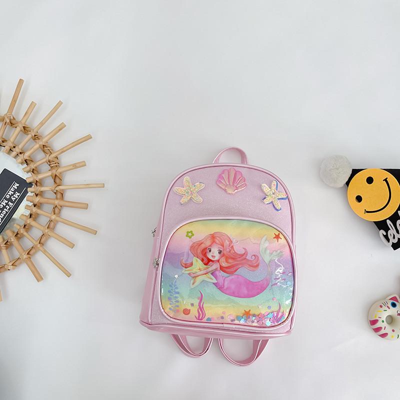 Cute Shell Starfish Decoration Mermaid Cartoon Pattern Backpack Children