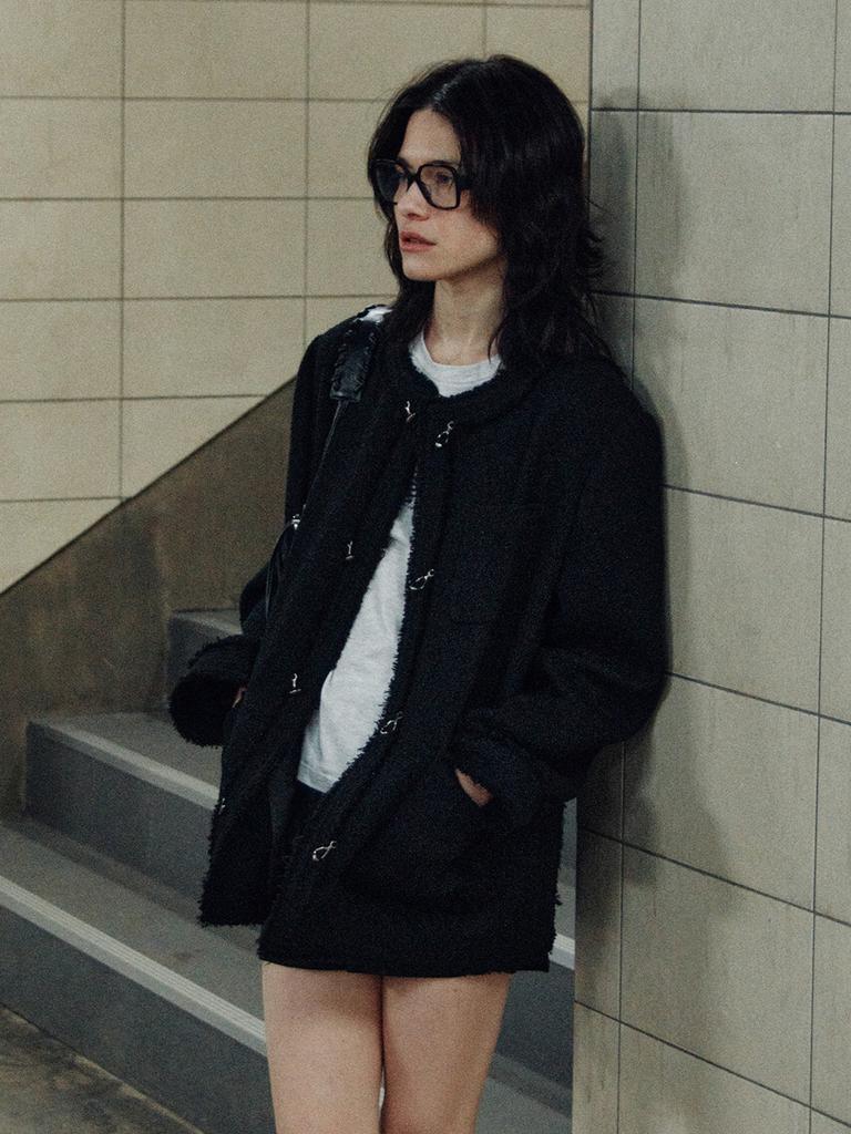 RAIVE Trimmed Hook Midi Tweed Jacket Vw5Aj230_2Color