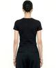 REBRENNER Dtf Cross Flower Cool Cotton Crop Short Sleeve T-Shirt Black