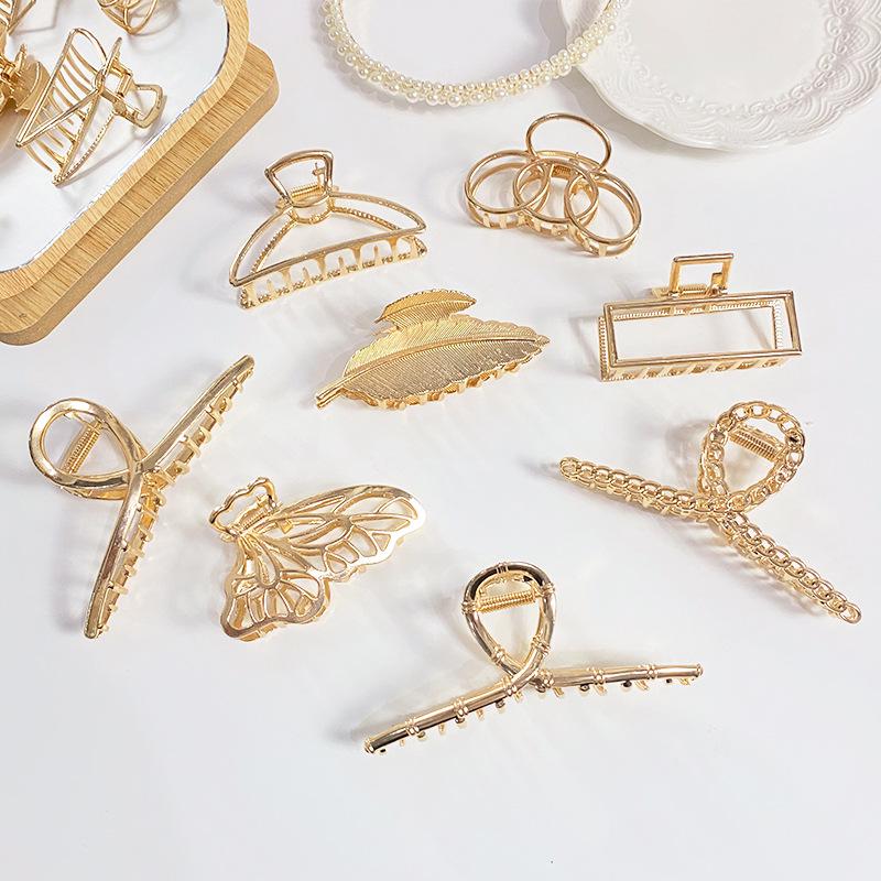 Металлическая заколка для волос в виде акулы высокого класса - Элегантная заколка-бант