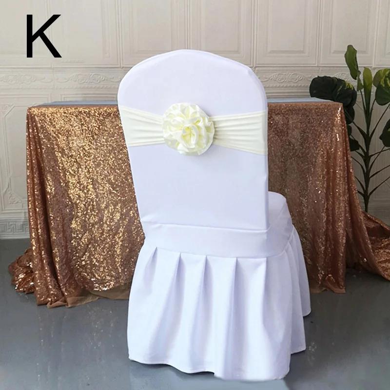 Однотонные атласные ленты для спинок стульев, цветочные ленты, изящные свадебные украшения для стульев, банты, реквизит для отелей, эластичные ленты для банкетных стульев 10-100 шт.