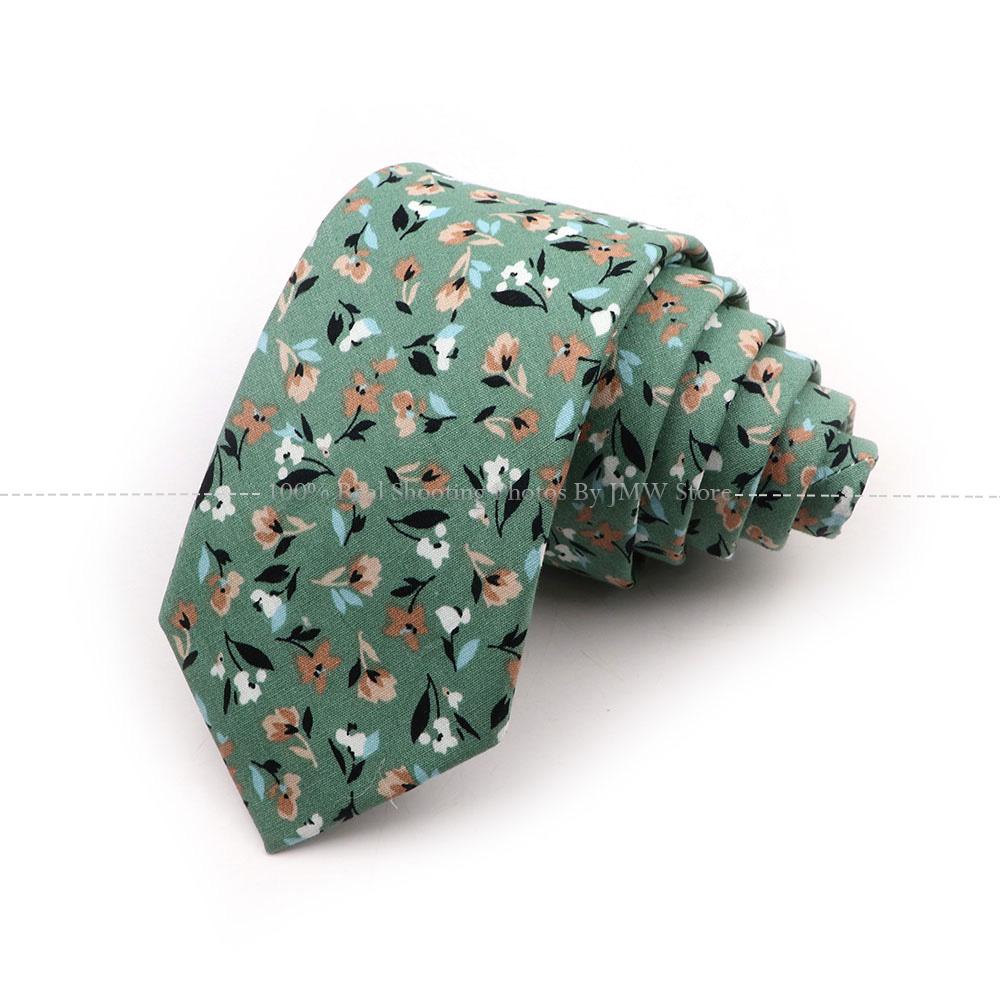 Новый шик, галстук с цветочным принтом, галстук из 100% хлопка, для мужчин, светлый цвет, повседневный узкий галстук, свадебная вечеринка