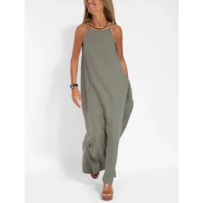 Весенне-летнее женское модное повседневное хлопковое платье с разрезом на бретельках