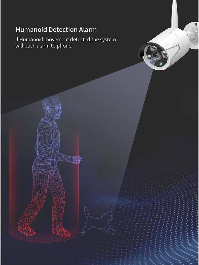Комплект наружной водонепроницаемой беспроводной камеры видеонаблюдения для домашнего наблюдения
