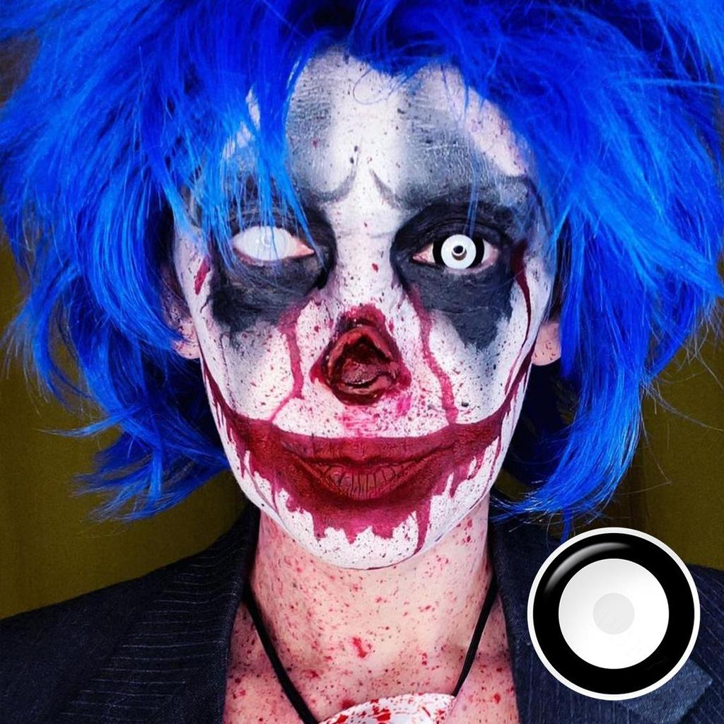 Pseyeche17MM Черно-белые мини-линзы для склеры Зомби Косплей Контактные линзы для глаз Хэллоуин Страшные глазные контакты для маскарада