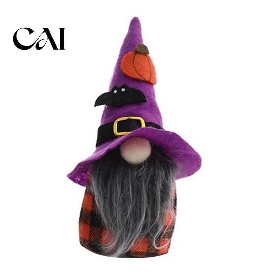 Halloween Themed Home Accessories Plush Gnome Decoration, Spooky Witch Hat Swedish Tomte Elf Figurine, Decorations Mini Soft Scandinavian Dwarf