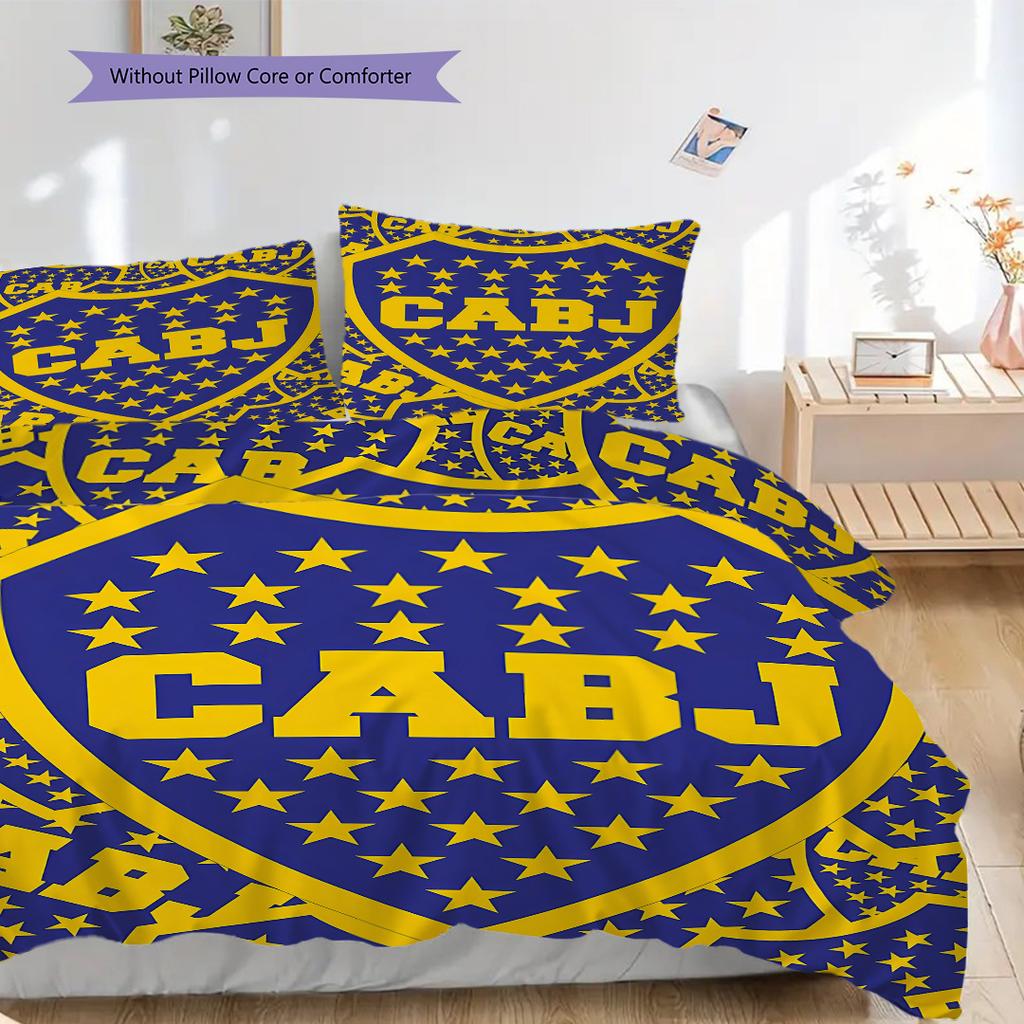 Boca Juniors Pattern Bedding Quilt Set Quilt Cover Pillowcase Home Decoration Birthday Gift (1 * duvet cover + 2 * pillowcase, without core)