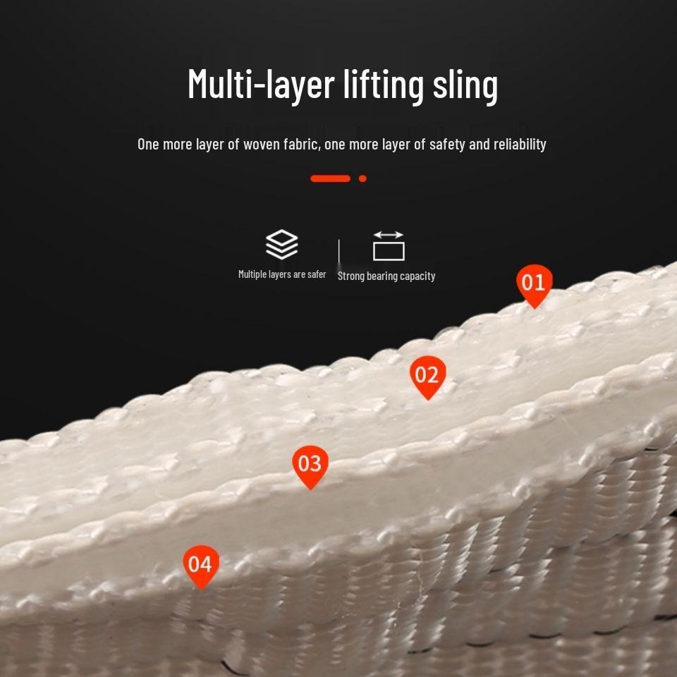 Плоский текстильный строп - Промышленный строп для крана, Грузоподъемность 2, 3, 5 тонн, Белый, Буксировочный трос