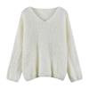 Winter Women's Clothing Knitted Sweater Soft Sticky V-neck Pullover Top Long Sleeve O Neck Loose Mink Fur Pullovers