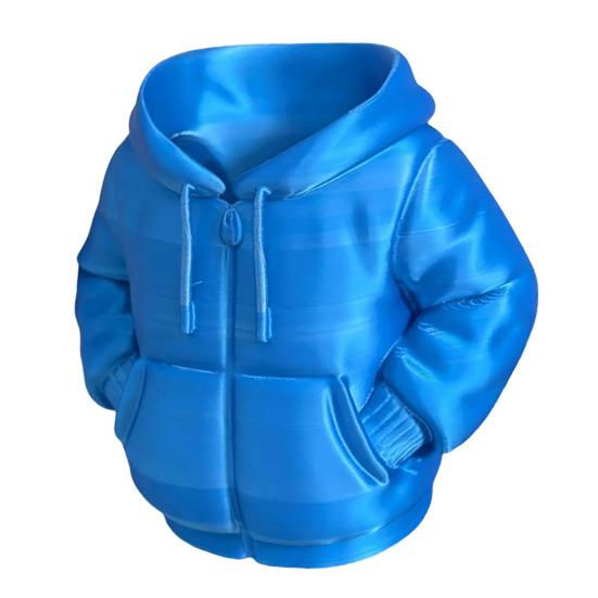 Hooded Down Jacket Pen Holder 3D Printed Down Coat Stationery Pencil Organizer Container Home Office Desktop Decoration Ornament