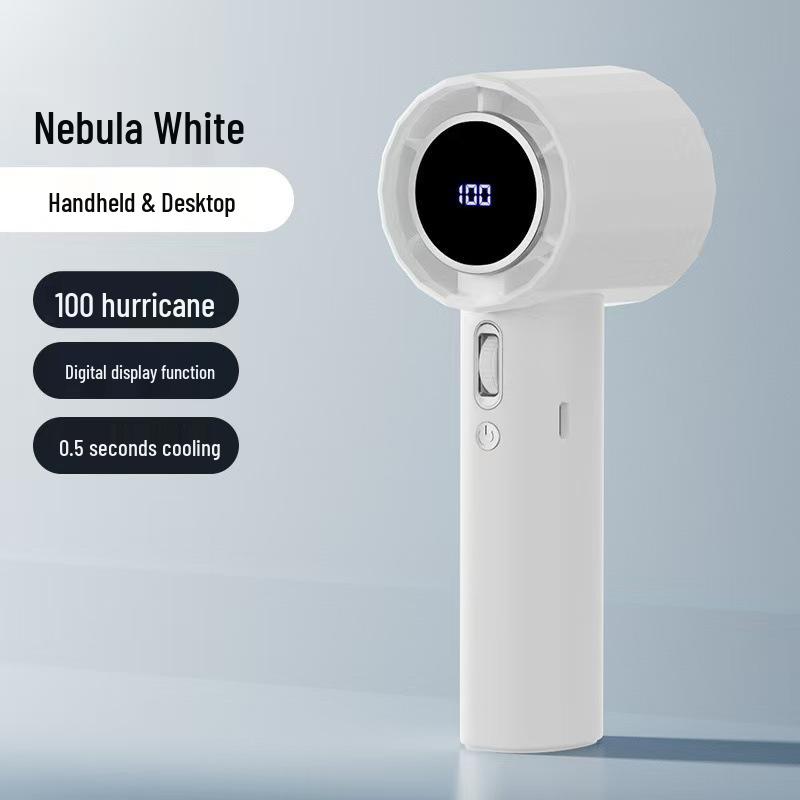 Southeast Asia 2026 GS5 High-Speed Leafless Mini Handheld Fan with 100-Speed Digital Display