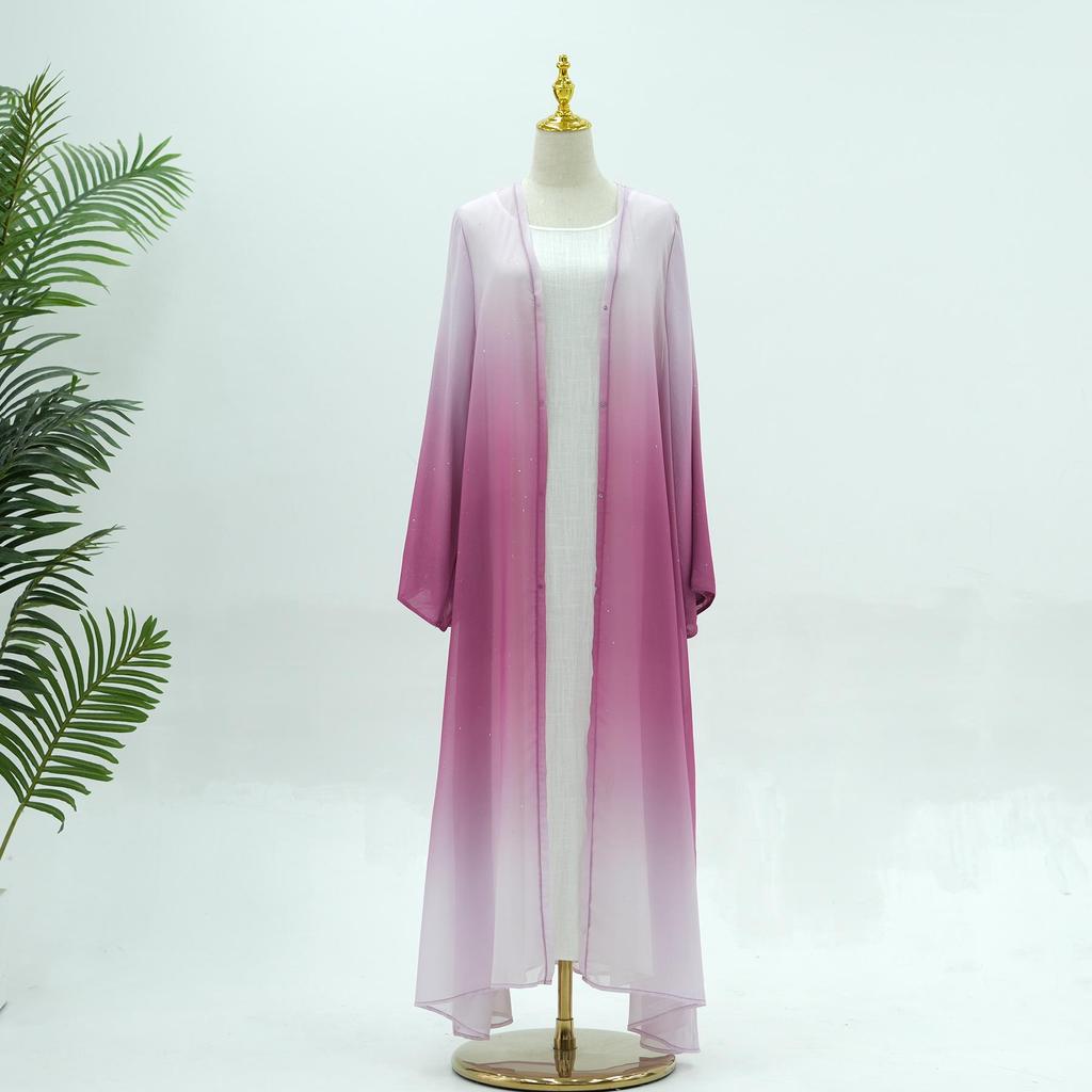 2024 Лория Градиентный цвет Повязка на голову и Повседневный Кардиган-халат для вечеринки LR841