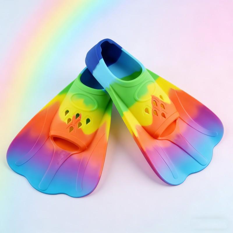 Silicone Short Fins Adults Kids Swimming Training Kick Practice Freestyle Speed Boost Efficient Swim Gear