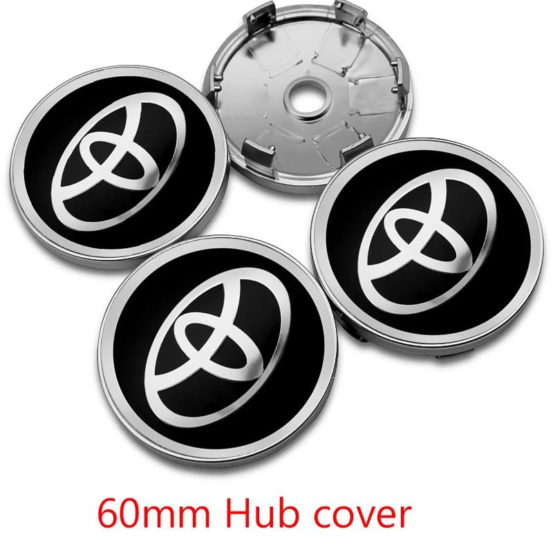 4Pcs 56mm 60mm 62mm 57mm Car Wheel Center Hub Cap Stickers Accessory For Toyota Rav4 Yaris Avensis Corolla Camry crown Rim Cover