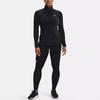 Under Armour Authentics ColdGear® принтованная спортивная футболка с полумолнией и воротником-стойкой, длинным рукавом, женские топы, черный цвет 1368699-001