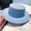 Internet celebrity basin hat children British retro M standard elegant flat top hat spring and autumn big eaves black bucket hat female tide