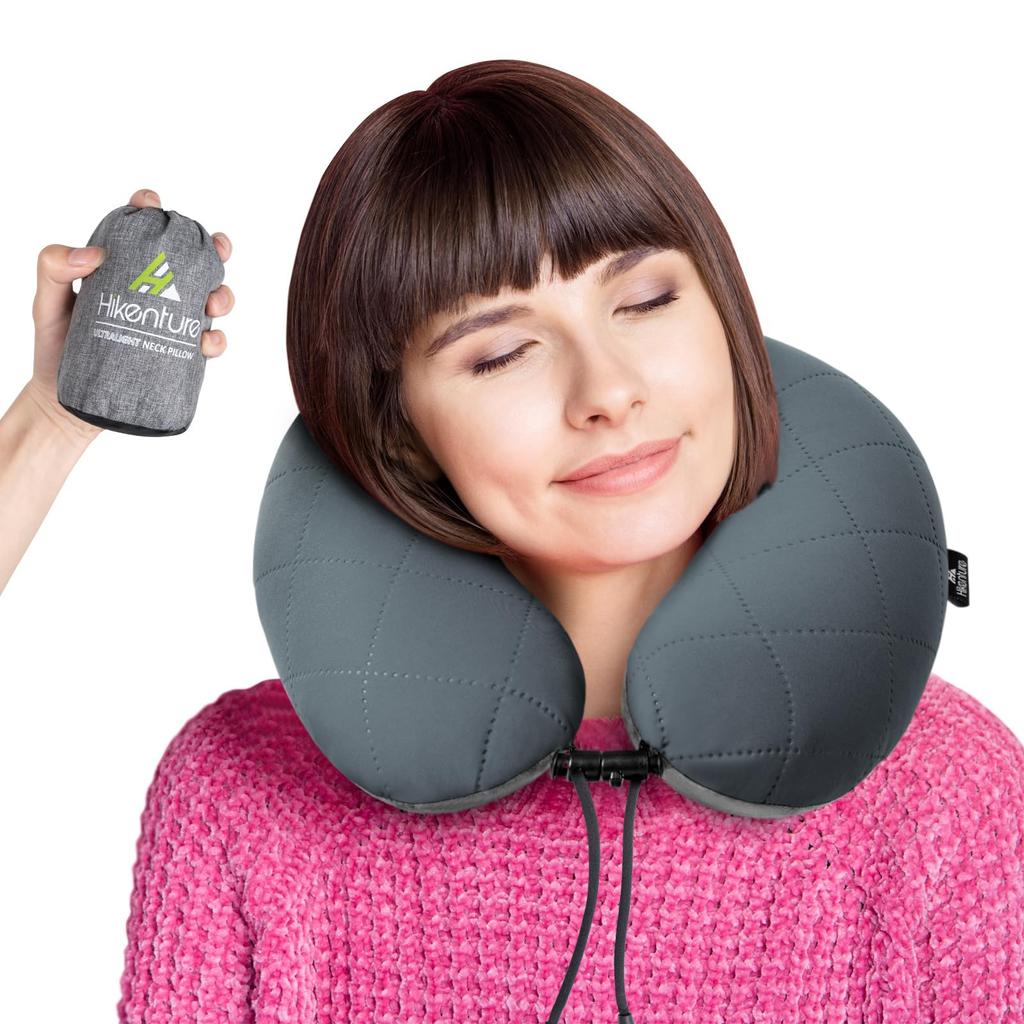 Hikenture Neck Pillow Ultra Cover Adjustable Easy To Suitable for Portable Neck Travel Air Air Travel Nap Pillow [80g Lightweight/Compact Storage]