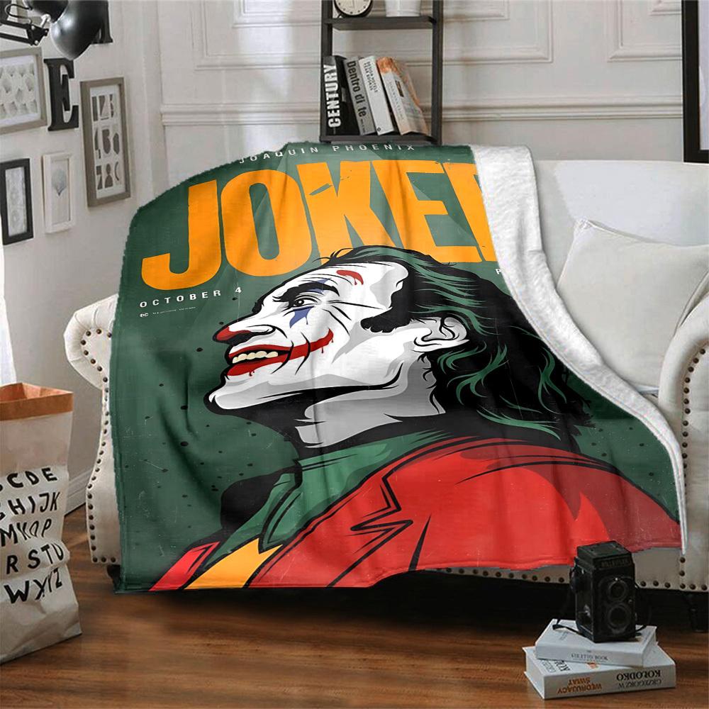 1pc Joker Flannel Blanket [Cozy Throw Blanket] For Sofa, Bed, Travel, Camping, Livingroom, Office, Couch, Chair, And Bed