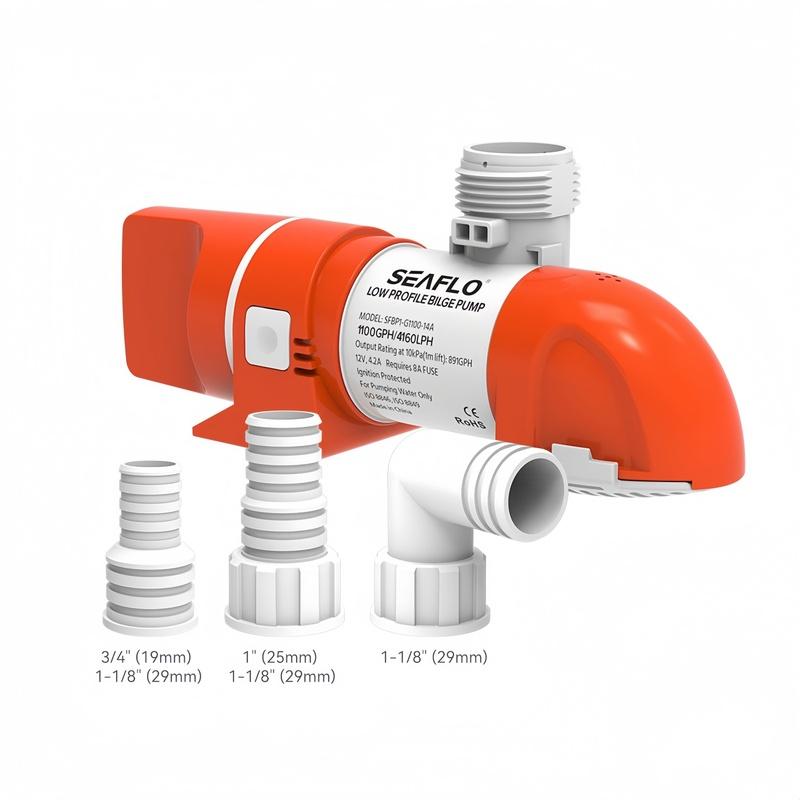 Seaflo Boat Water Pump Yacht Narrow Horizontal Automatic Bilge Pump Suction Pump Induction Drainage DC 12V24V