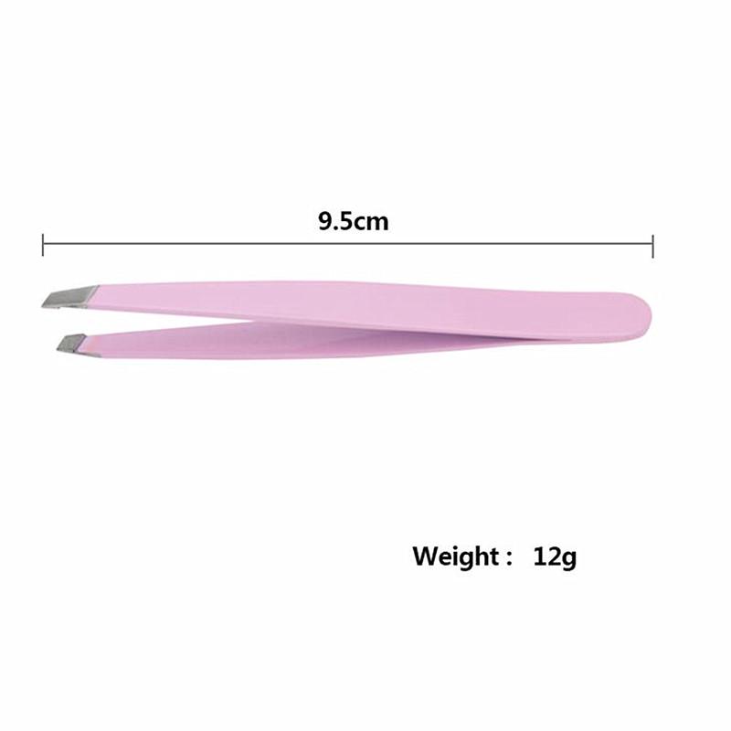 1PC Eyebrow Tweezers Hair Beauty Tilt Puller Stainless Steel Eyebrow Trimmer Clip Pro Hair Removal Makeup Tool Flat Tips TSLM