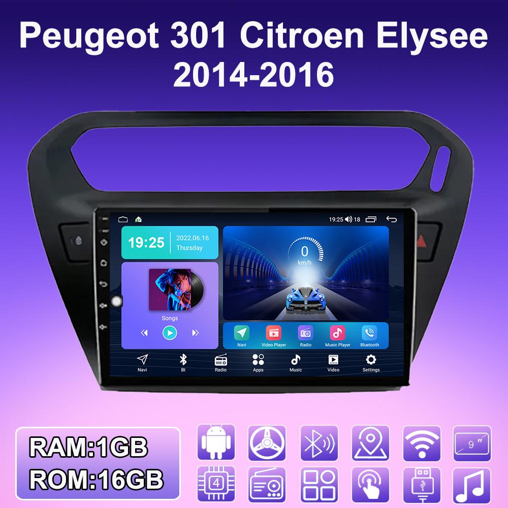 2 DIN Android Carplay автомобильное радио для Peugeot 301 Citroen Elysee 2014-2016 мультимедийный проигрыватель головное устройство стерео GPS навигация BT WIFI 2+32 ГБ