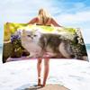 Beach Towel For Women, Girls, Kids, Men, Cat Bath  Sand Free Pool  Absorbent Soft Plush     Lovers