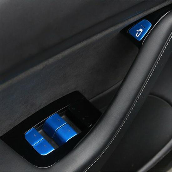 Car Window Lift Switch Button Door Open Sticker Trim For Tesla Model 3 2017-