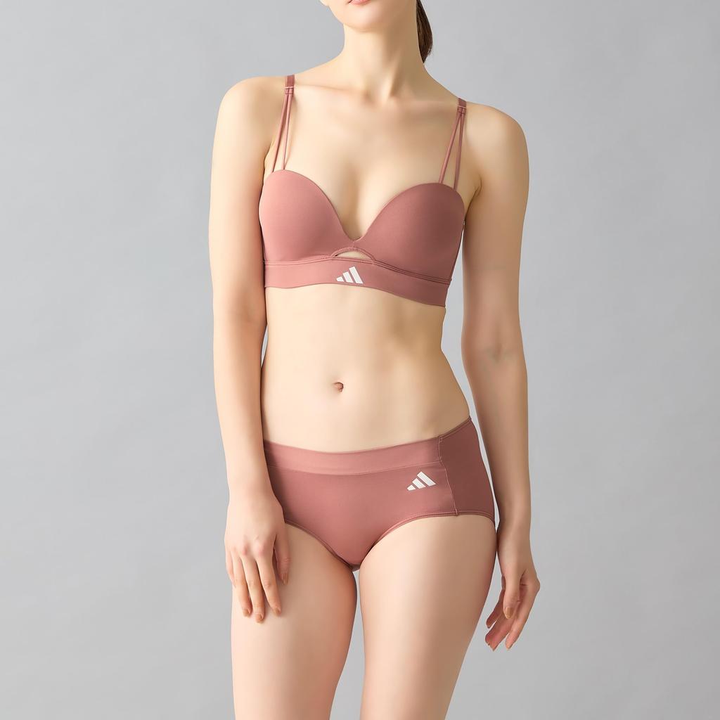 Женский бесшовный бюстгальтер без косточек Adidas AP0155 Back Brilliant M, влагоотводящий, быстросохнущий, чашка пуш-ап, застежка на крючках, коричневый,