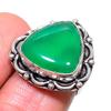 Natural Green Onyx Gemstone 925 Sterling Silver Jewelry Ring Size 5.5 K0v34
